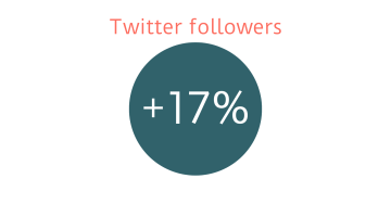 +17% Twitter followers
